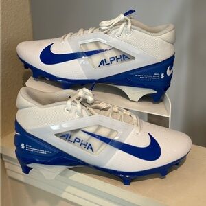NIKE Alpha Menace 4 Pro Football Cleats FD7037-103 White Royal Blue Size 8.5